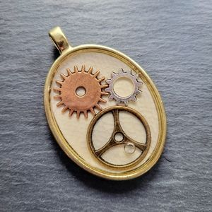 Steampunk Style Pendant, Industrial Jewelry for Him, Dark Academia Gift for Her